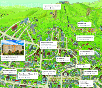 Санаторий «Виктория» Кисловодск — карта расположения
